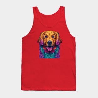 Golden Retriever Vintage 80s Design Tank Top